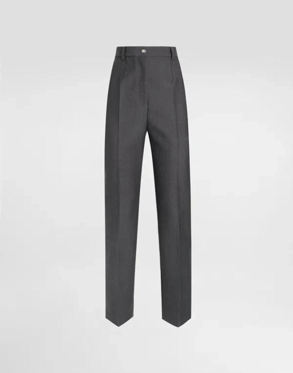 DOLCE & GABBANA Tailored Woolen Pants In Grey product image