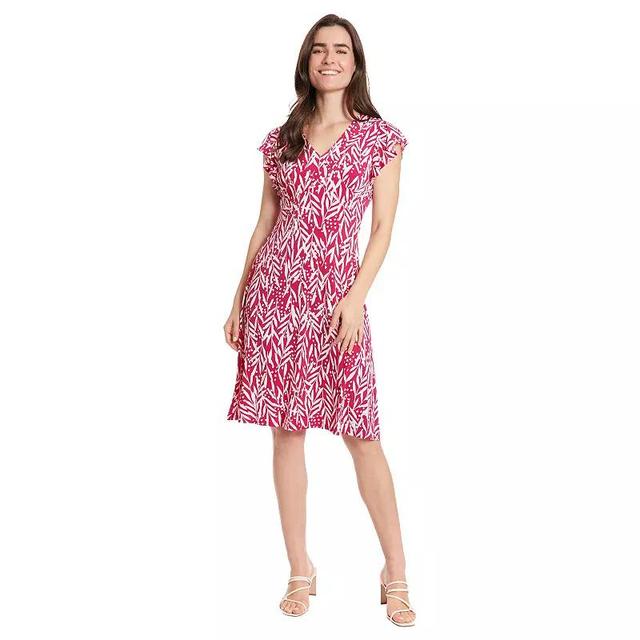 Petite London Times V-neck Ruffle Sleeve Midi Dress, Womens Product Image