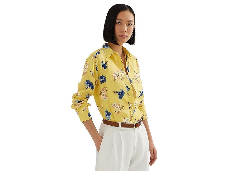 Lauren Ralph Lauren Relaxed Fit Floral Linen Shirt Multi) Women's Clothing product image