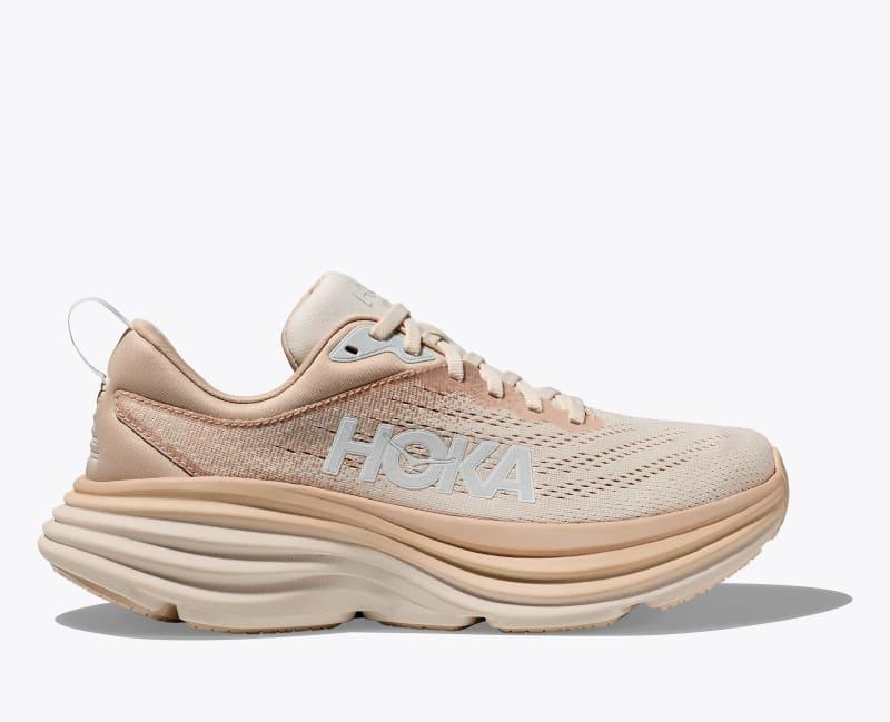 HOKA Womens Bondi 8 Shoes in Sandstone/Cream, Size 9 Product Image