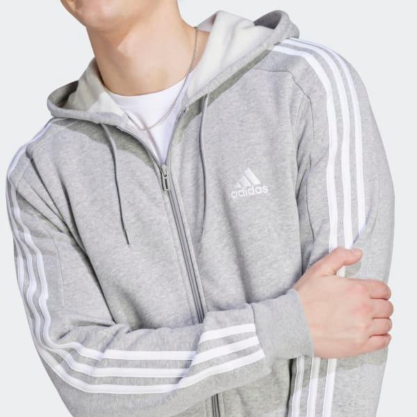 Essentials Fleece 3-Stripes Full-Zip Hoodie Product Image