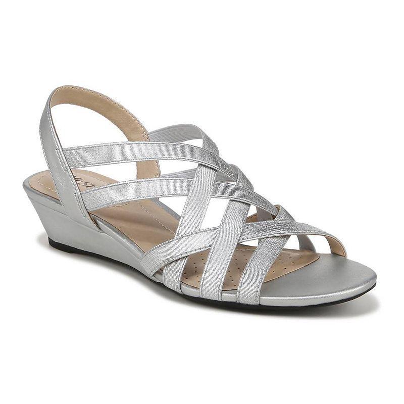 LifeStride Yung Womens Strappy Wedges White Product Image