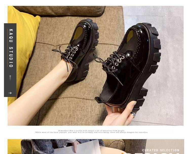 Platform Lace-Up Loafer Shoes Product Image