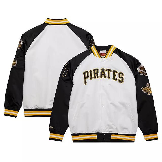 Mitchell & Ness Mens Roberto ClementeWhite Pittsburgh Pirates Cooperstown Collection Legends Lightweight Satin Raglan Full-Snap Jacket - Whit Product Image