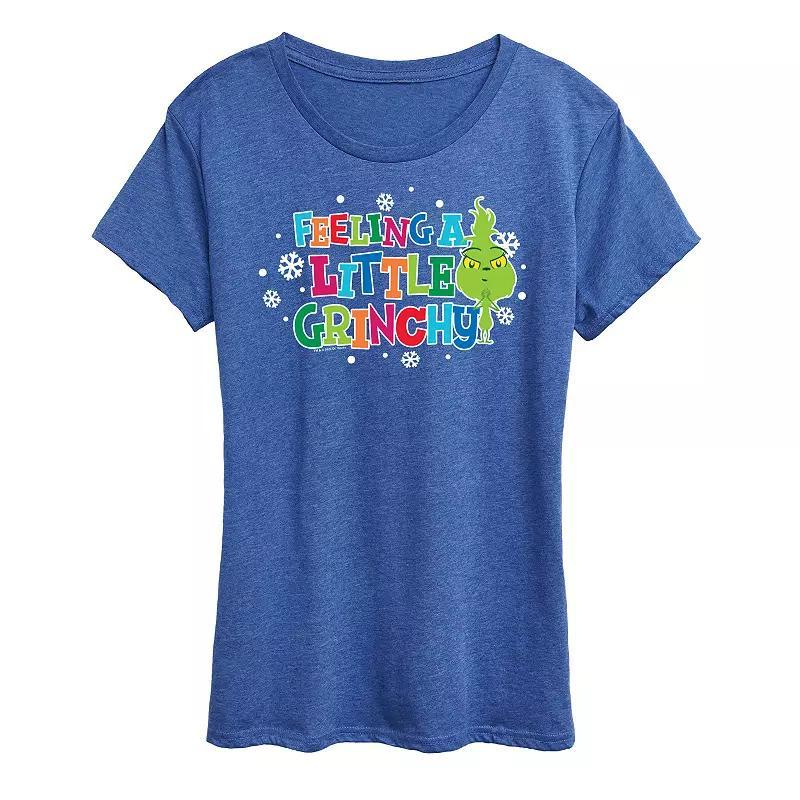 Womens Dr. Seuss Little Grinch A Little Grinchy Graphic Tee, Girls Grey Blue Product Image