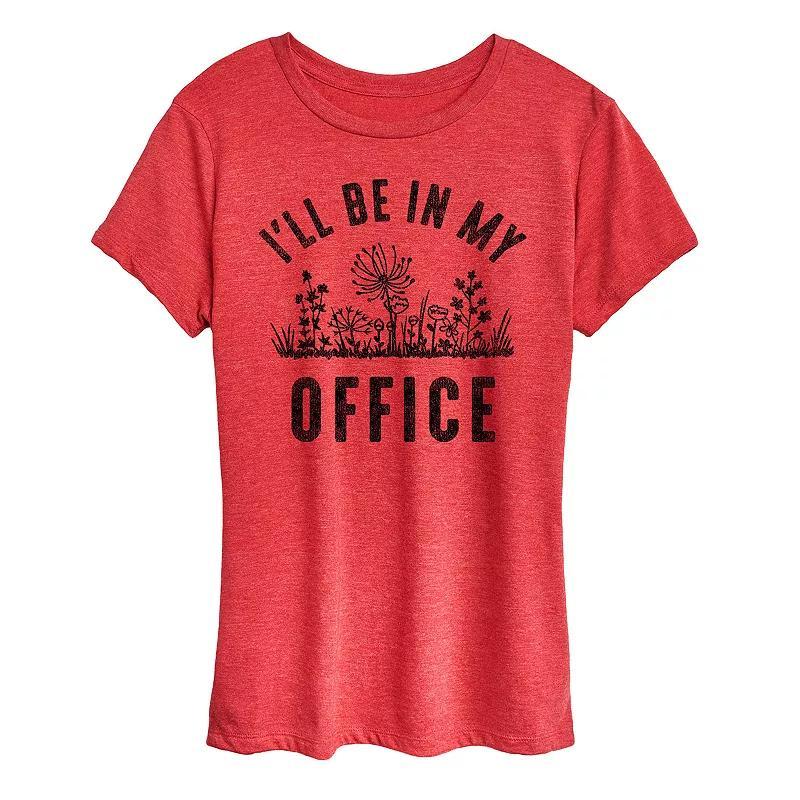 Womens Ill Be In My Office Graphic Tee Grey Gray Product Image