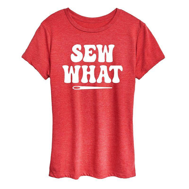 Womens Sew What Graphic Tee Grey Red Product Image