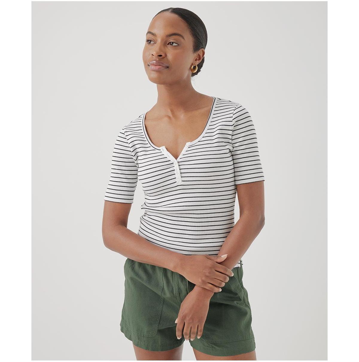 Womens Favorite Rib Henley Top 3XL Product Image