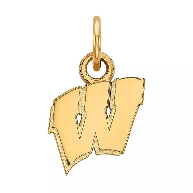 LogoArt 14k Gold over Sterling Silver Wisconsin Badgers Pendant, Womens 14k Gold Plated Product Image