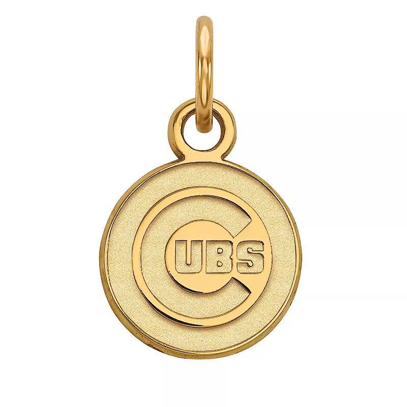 10k Gold LogoArt Chicago Cubs Mini Pendant, Womens White Product Image