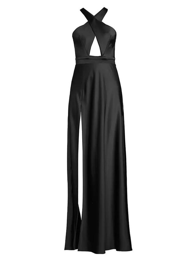 Asher Satin Cut-Out Gown Product Image