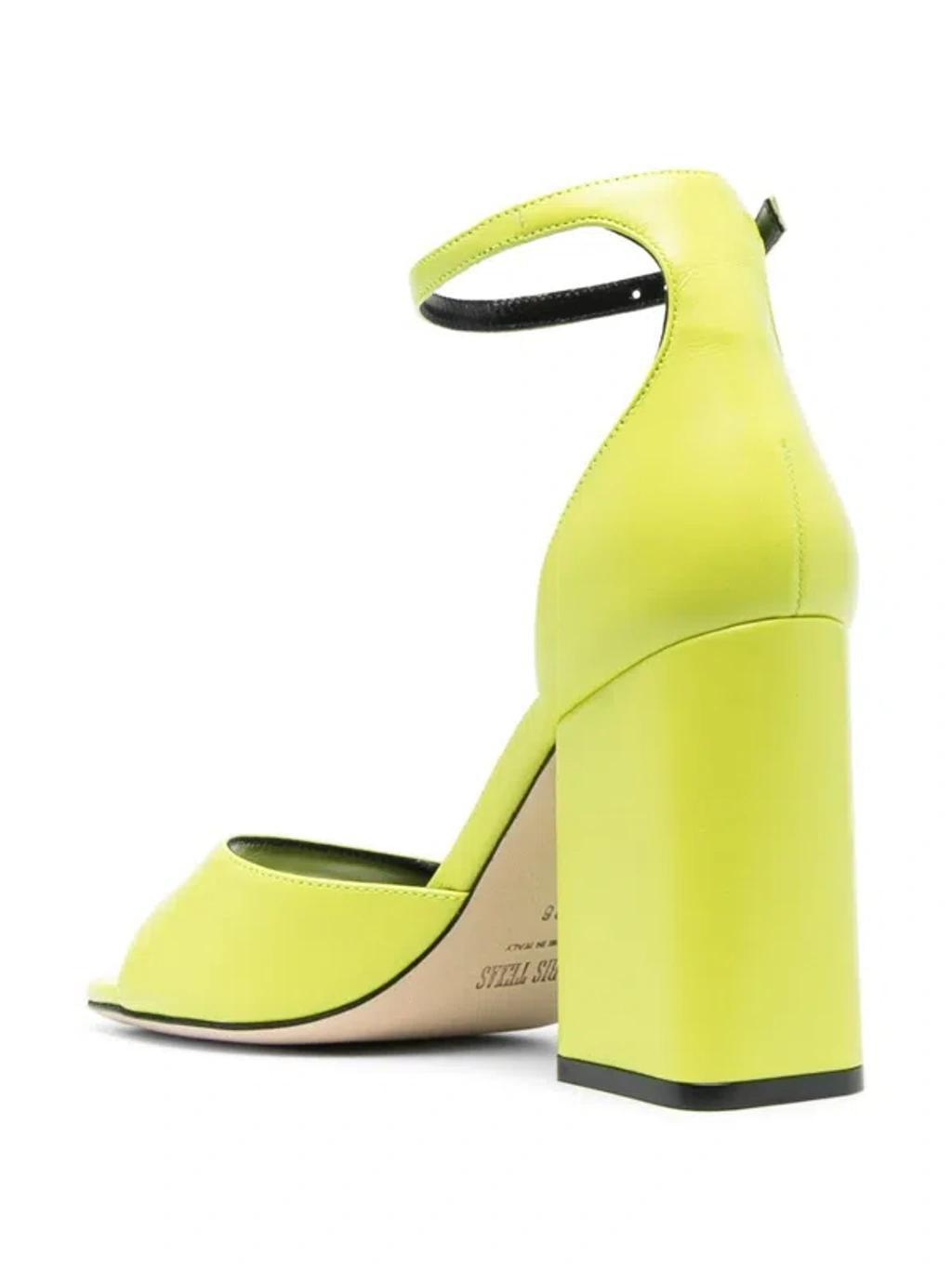 PARIS TEXAS Fiona Leather Heel Sandals In Green Product Image