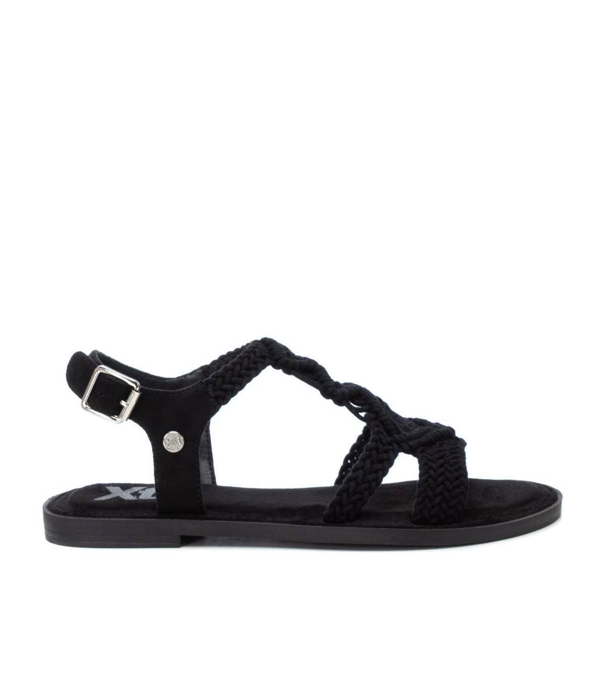 Xti Womens Braided Strap Flat Sandals By Xti Black Product Image