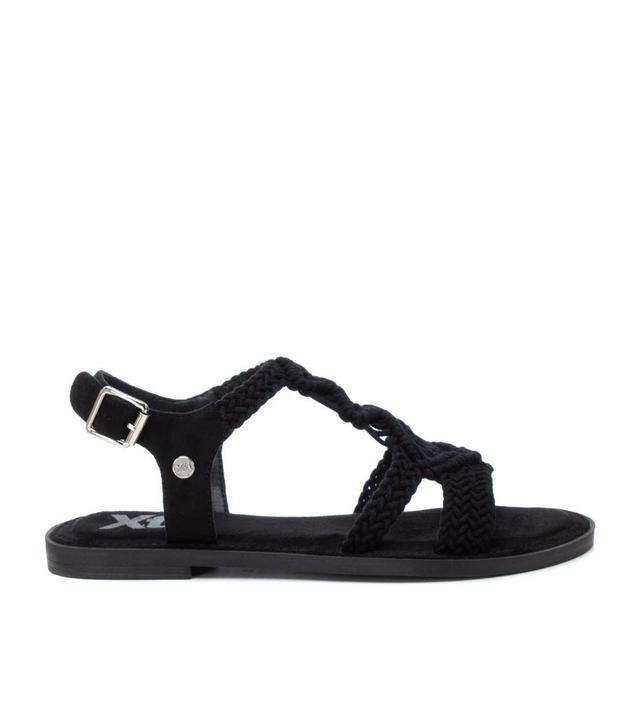 Xti Womens Braided Strap Flat Sandals Black Product Image