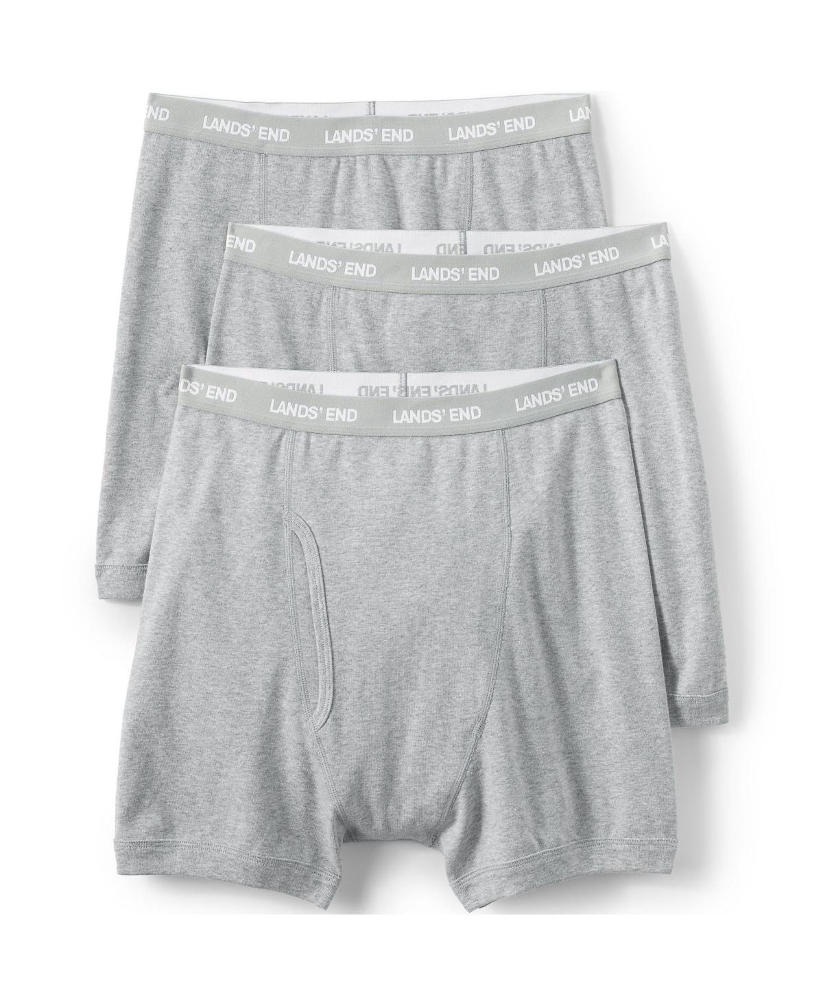 Mens Lands End 3-pack Knit Boxer Briefs Gray Grey Product Image