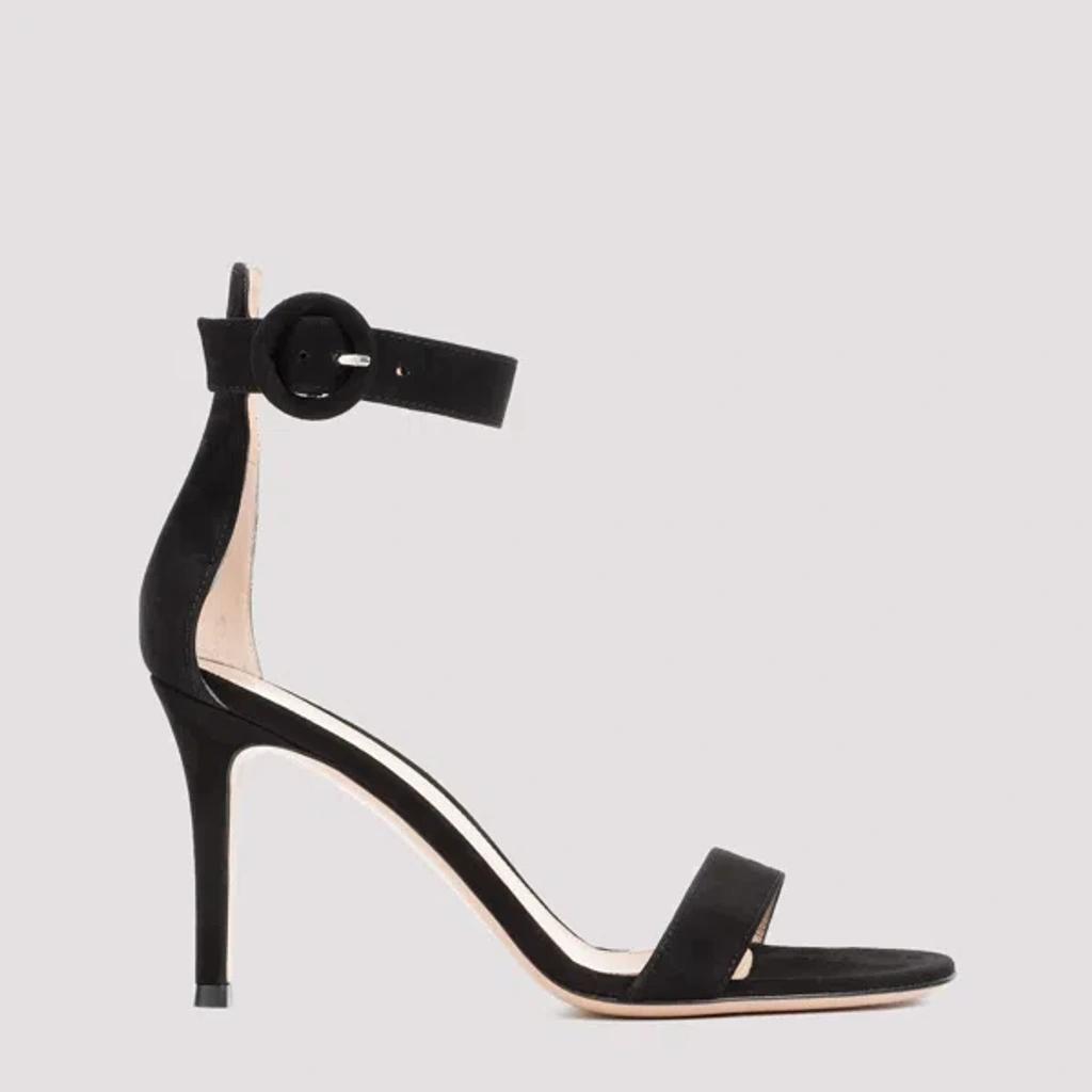 Portofino 85mm Suede Sandals In Black Product Image