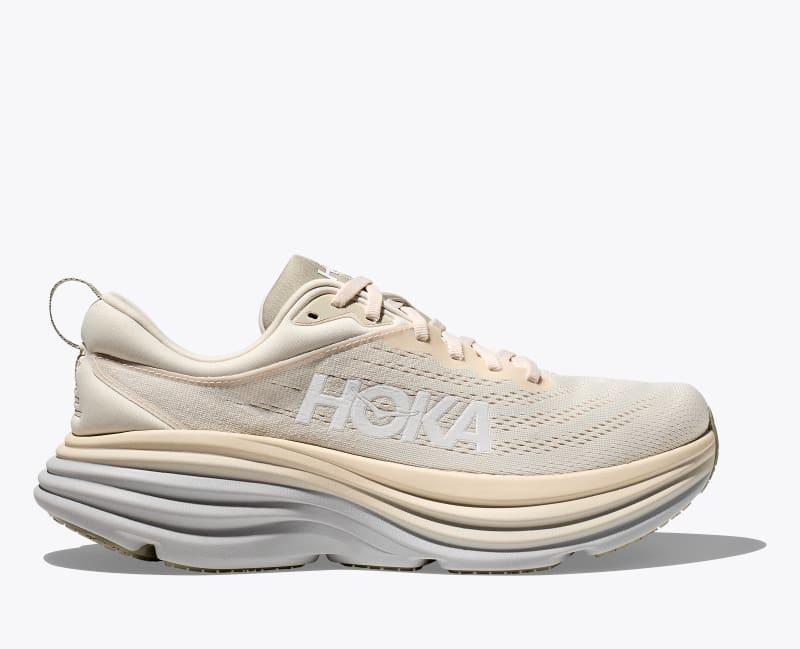 HOKA Mens Bondi 8 Shoes in Oat Milk/Barley, Size 9.5 W Product Image