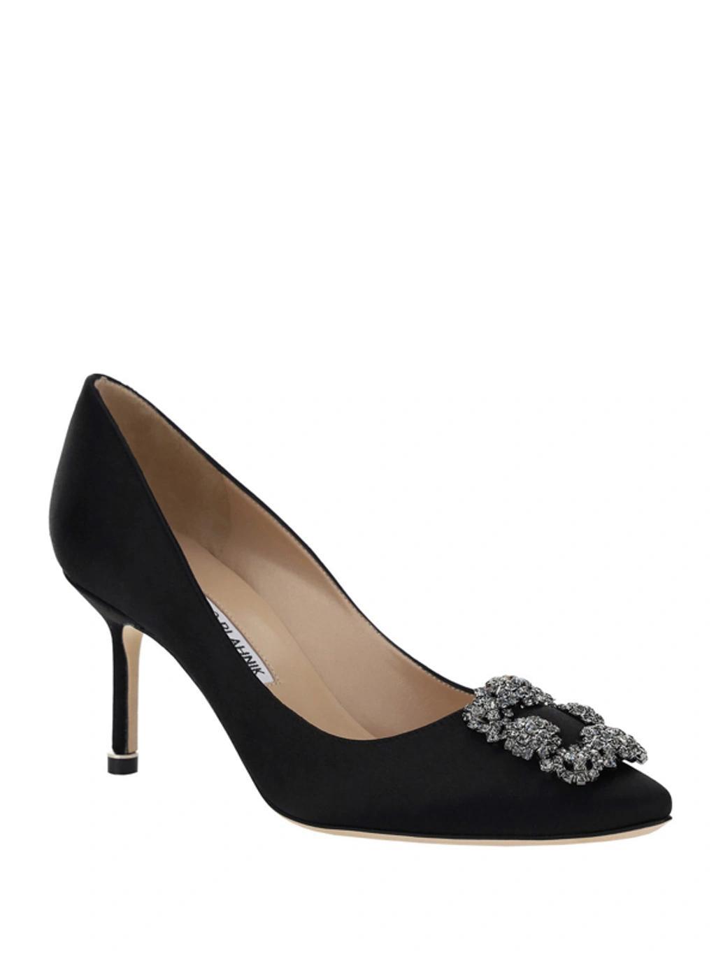 MANOLO BLAHNIK Hangisi 70mm Crystal-buckle Pumps In Black Product Image