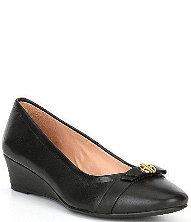 Cole Haan Malta Leather Bow Wedges Product Image