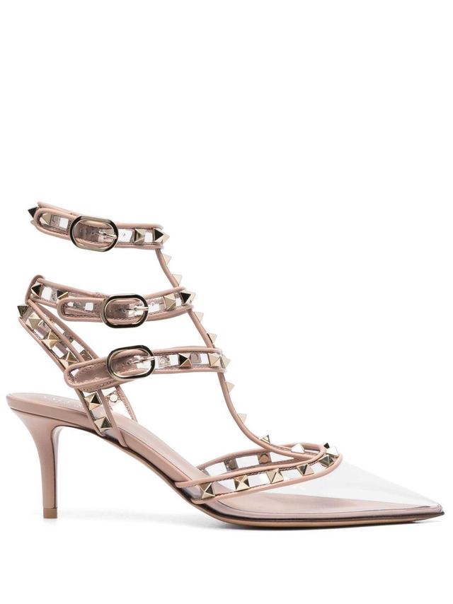 VALENTINO GARAVANI Rockstud 75mm Transparent-toe Pumps In Pink Product Image