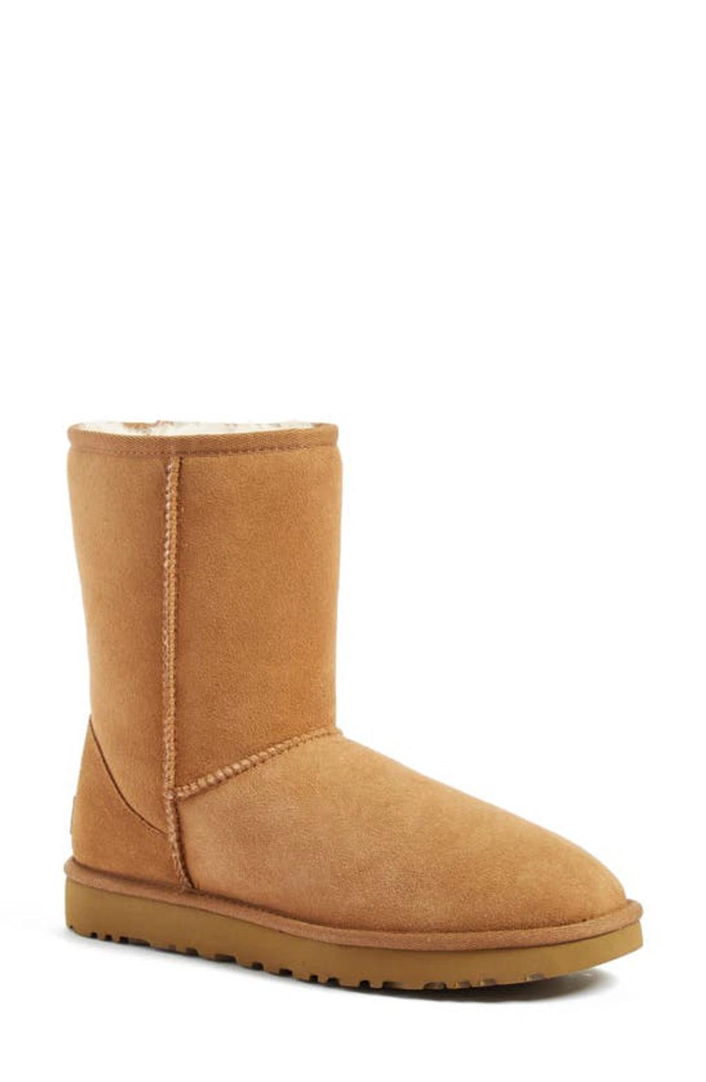 Classic Ii Genuine Shearling Lined Short Boot In Brown Product Image