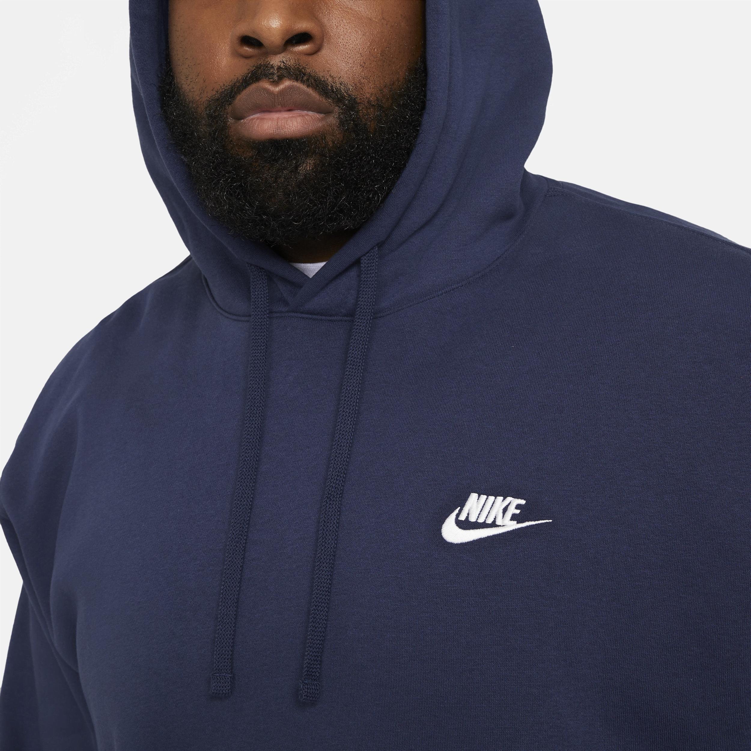 Mens Nike Sportswear Club Fleece Pullover Hoodie Black Navy White Product Image