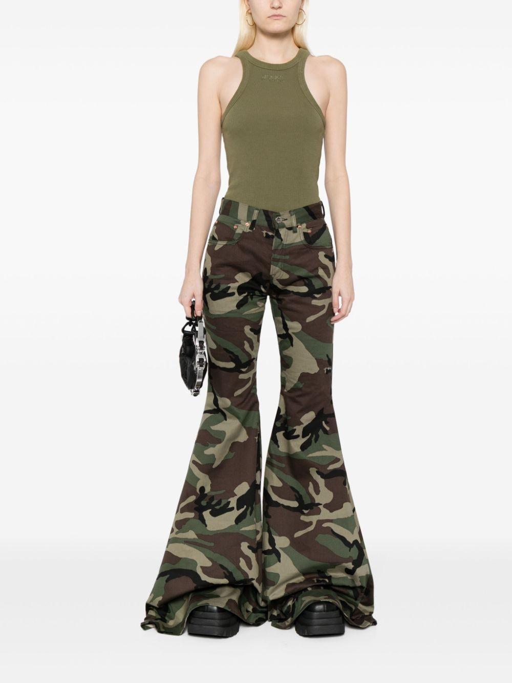 camouflage-print flared trousers Product Image