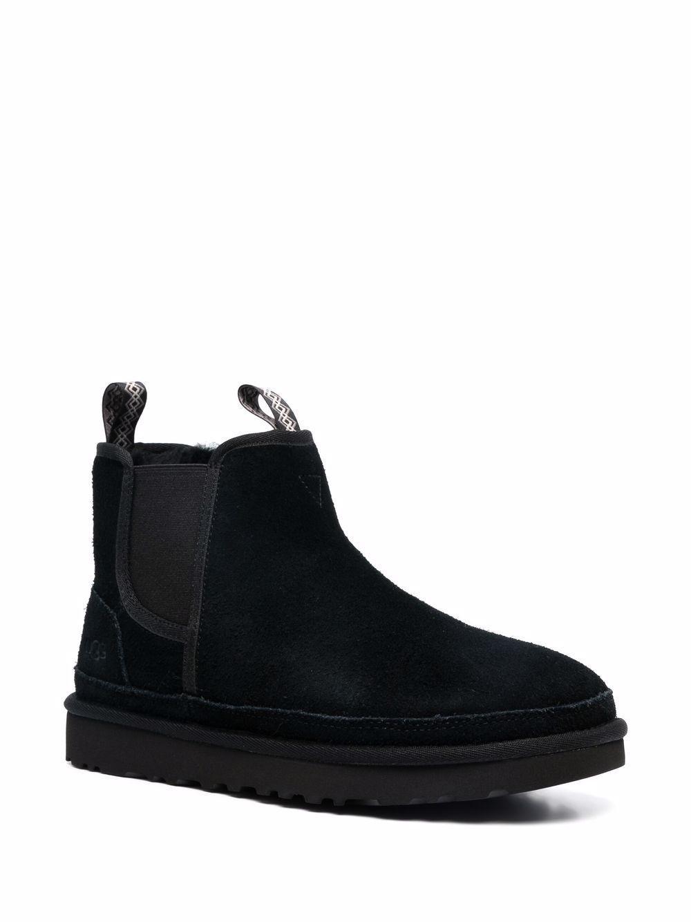 UGG Debossed-logo Shearling Ankle Boots In Black Product Image