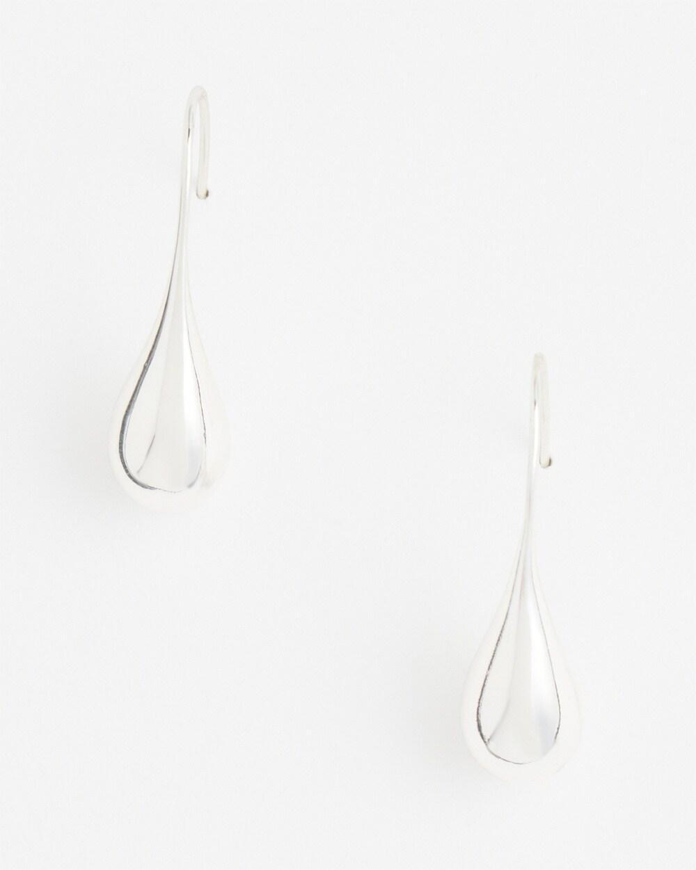 No Droop Silver Tone Teardrop Threader Earrings   Chico's - Silver - Women Product Image