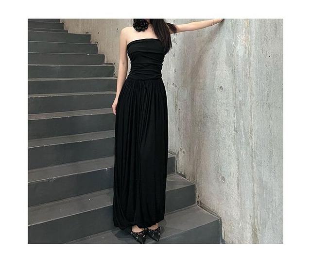 Ruched Maxi A-Line Tube Dress Product Image