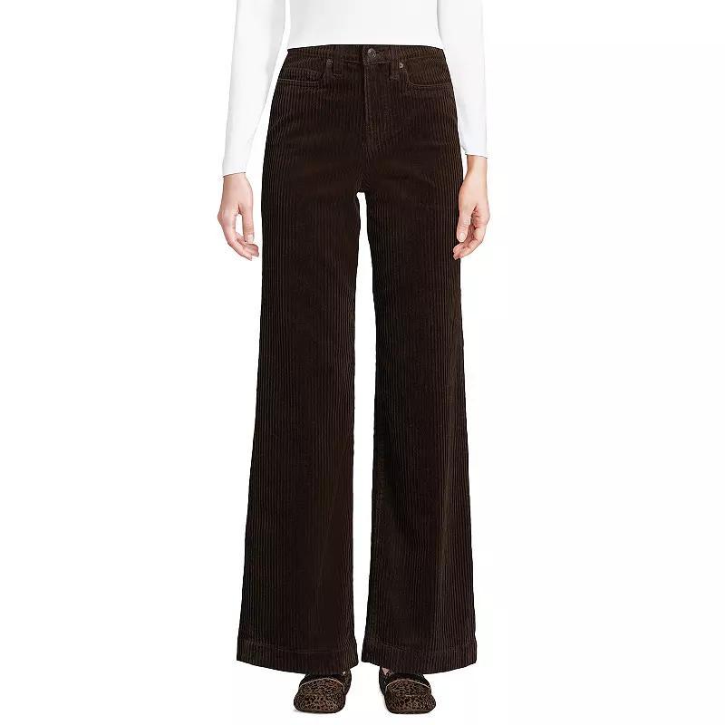 Womens Lands End High Rise Wide Leg Corduroy Pants Product Image