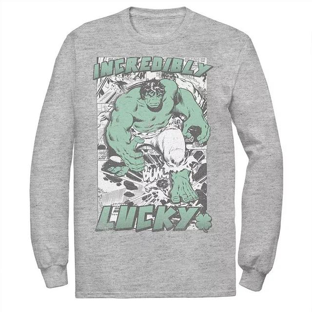 Mens Marvel Hulk Incredibly Lucky St. Patricks Tee Athletic Grey Product Image