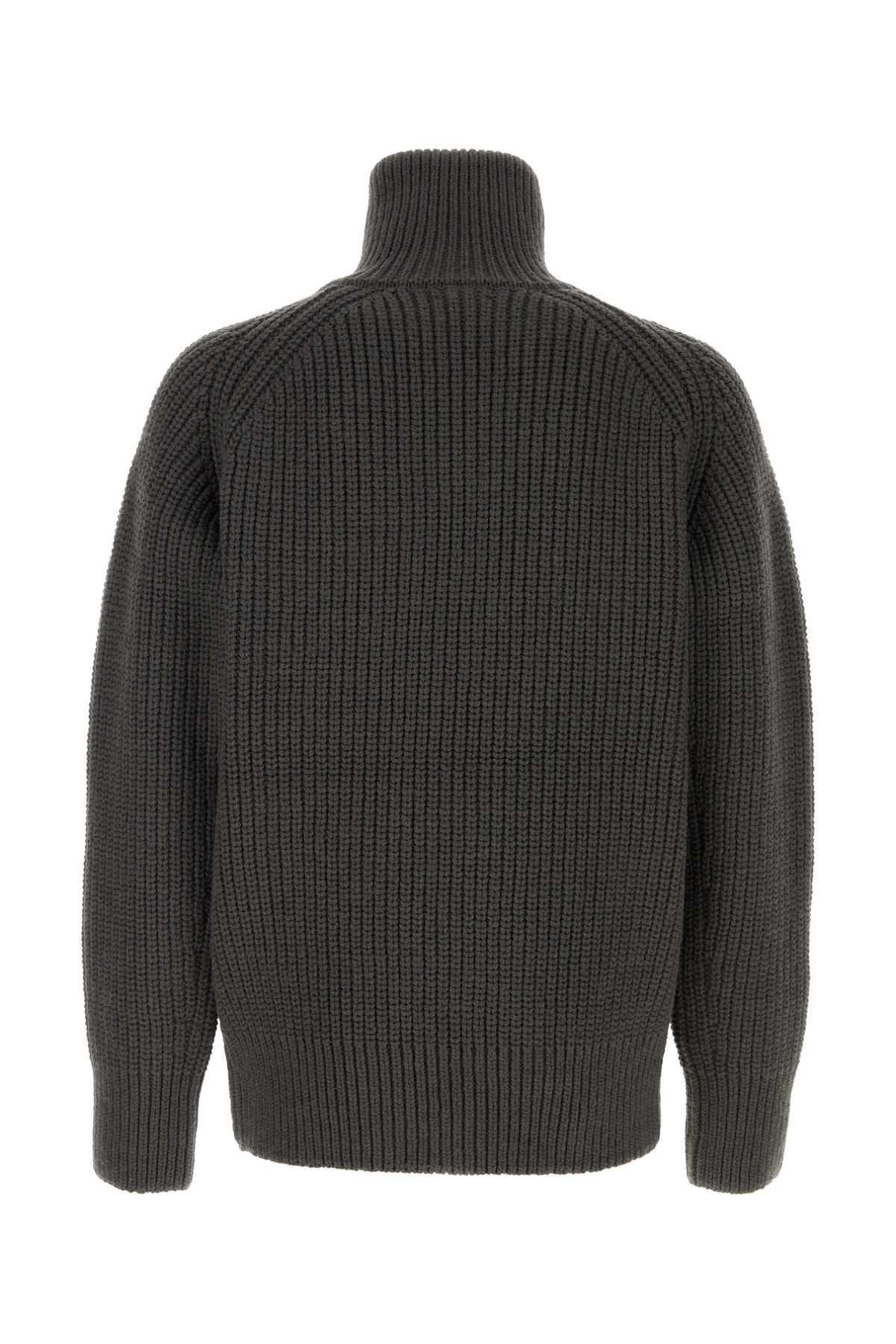 Zipped Wool Jumper In Grigio Product Image