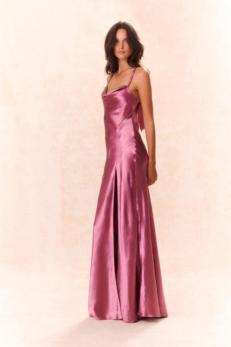 Nadine Satin Maxi Dress Product Image