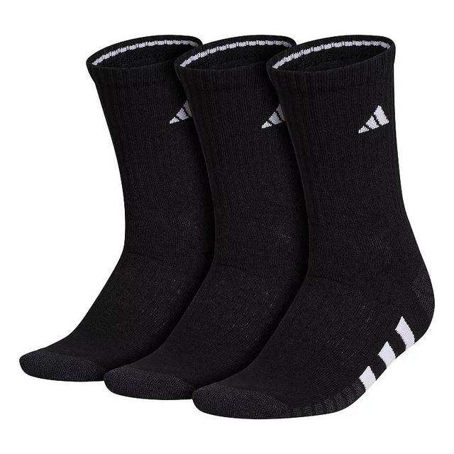 Womens adidas Cushioned 3.0 3-Pack Crew Socks Black Product Image