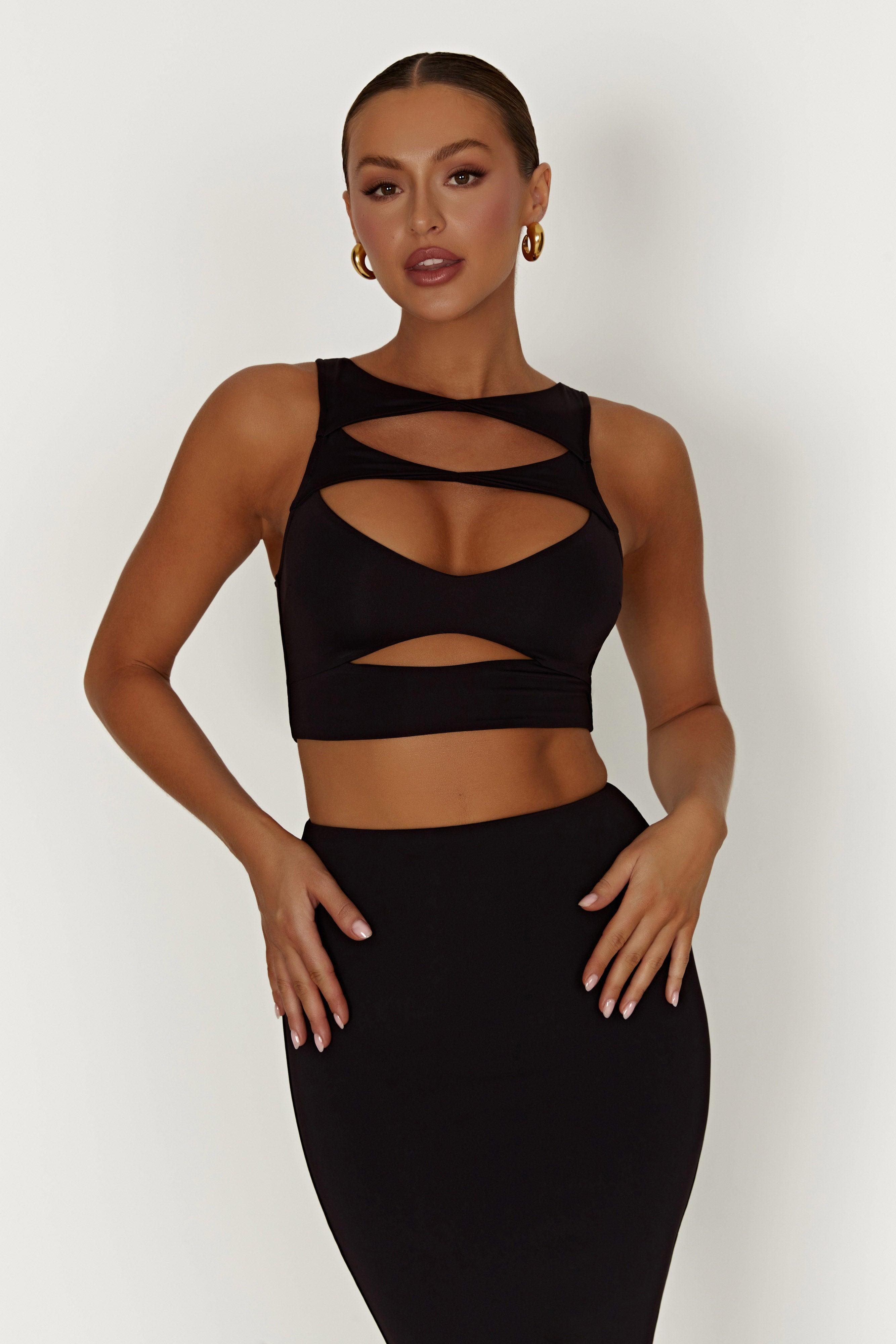 Chloe Cut Out Crop Top - Black product image