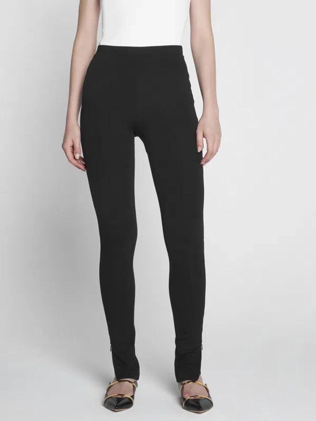 Leggings With Zip Cuffs In Black Product Image