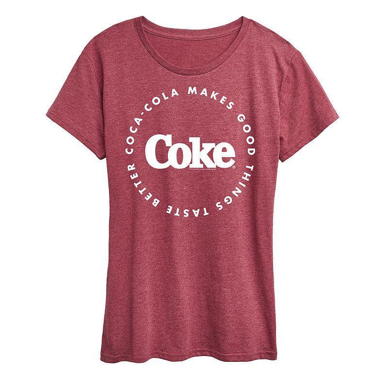 Womens Coca-Cola Coke Tastes Better, Girls Grey Wine Product Image