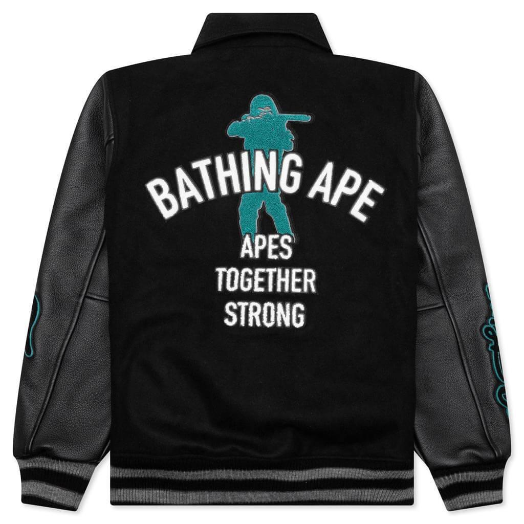 Bape Varsity Jacket - Black Male Product Image