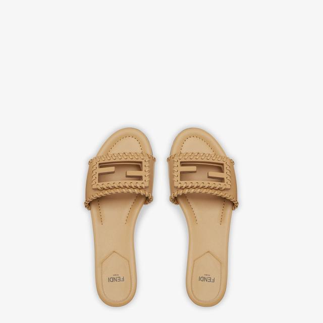 BaguetteBeige leather slides Product Image