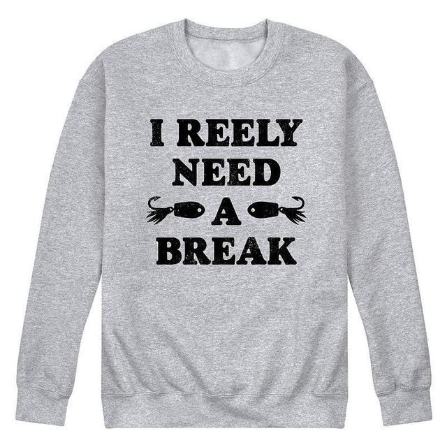 Mens Reely Need A Break Sweatshirt Athletic Grey Product Image