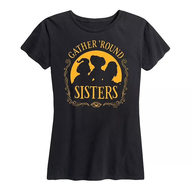 Disneys Hocus Pocus Womens Gather Round Sisters Graphic Tee, Girls Grey Gray Product Image