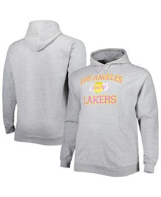 Mens Heathered Gray Los Angeles Lakers Big & Tall Heart & Soul Pullover Hoodie Product Image