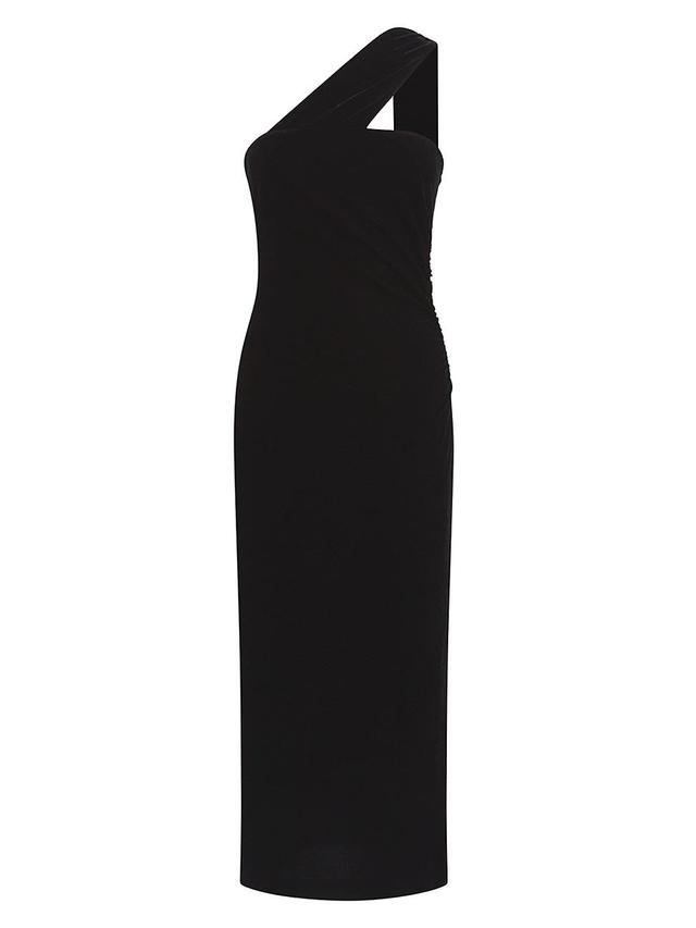 Womens Abbey Velvet One-Shoulder Midi-Dress Product Image