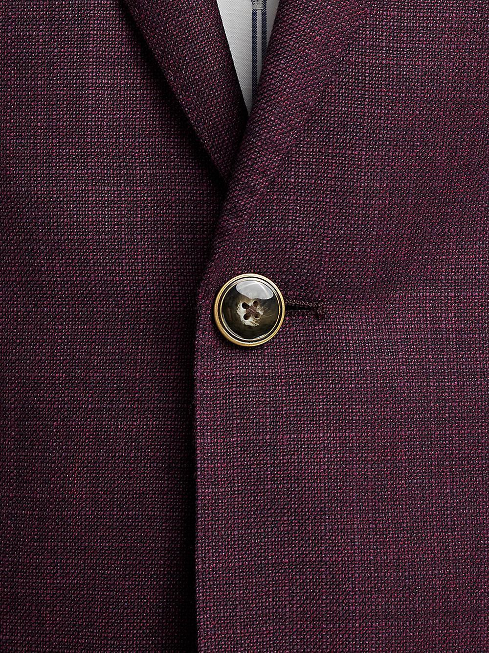 Wool Single Breasted Notch Lapel Sport Coat - Plum Product Image