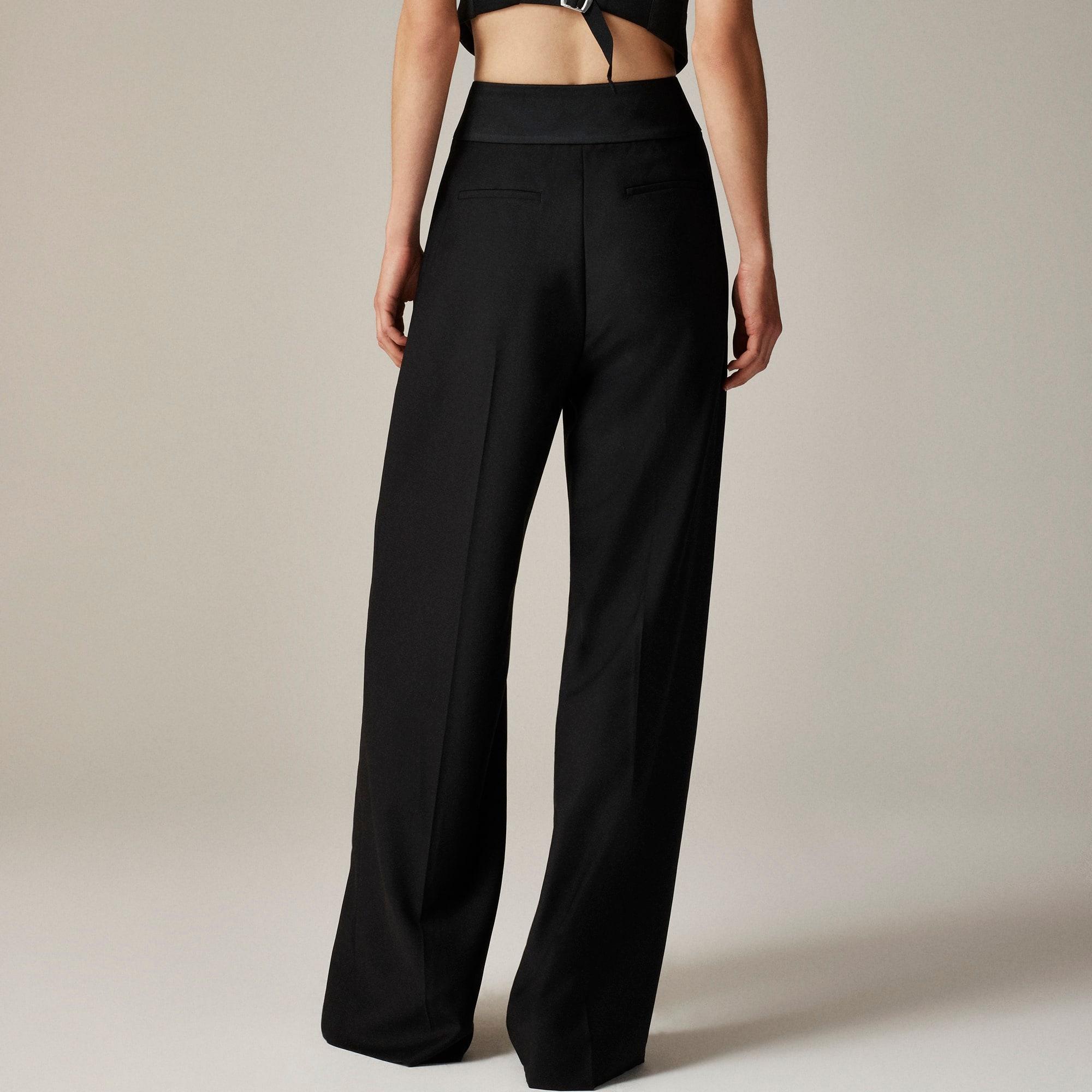 Collection wide-leg trouser pant in tuxedo wool Product Image