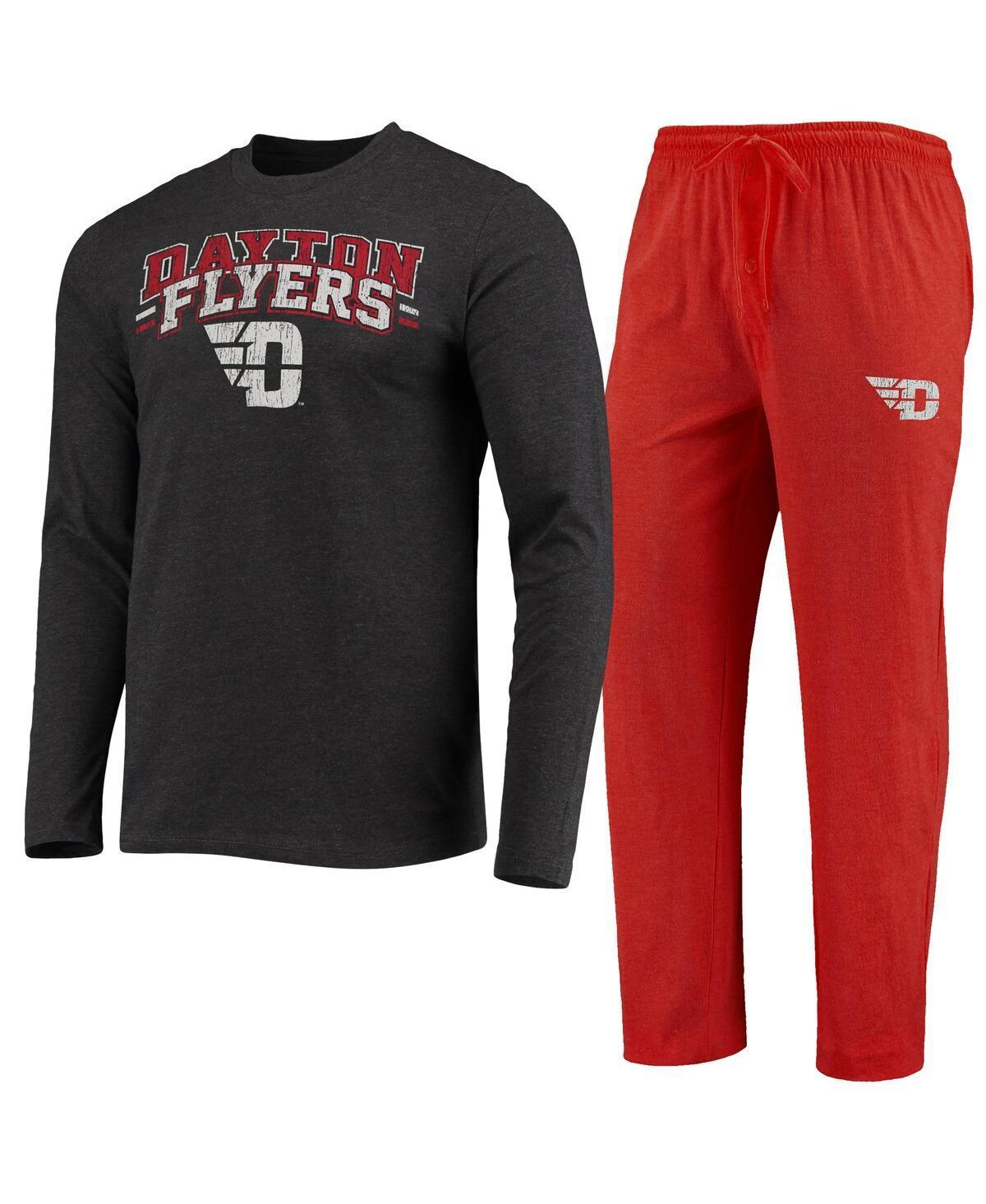 Mens Concepts Sport Red/Heathered Charcoal Dayton Flyers Meter Long Sleeve T-Shirt & Pants Sleep Set Product Image