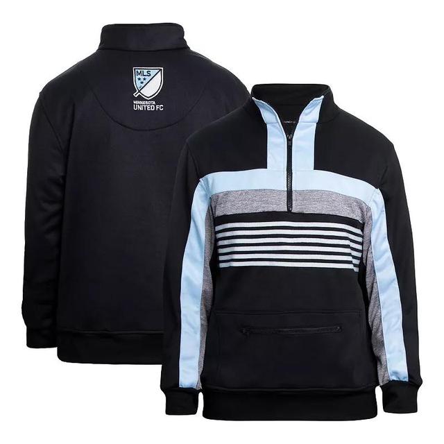 Mens Grungy Gentleman Black Minnesota United FC Tracksuit Tri-Blend Quarter-Zip Sweatshirt Product Image