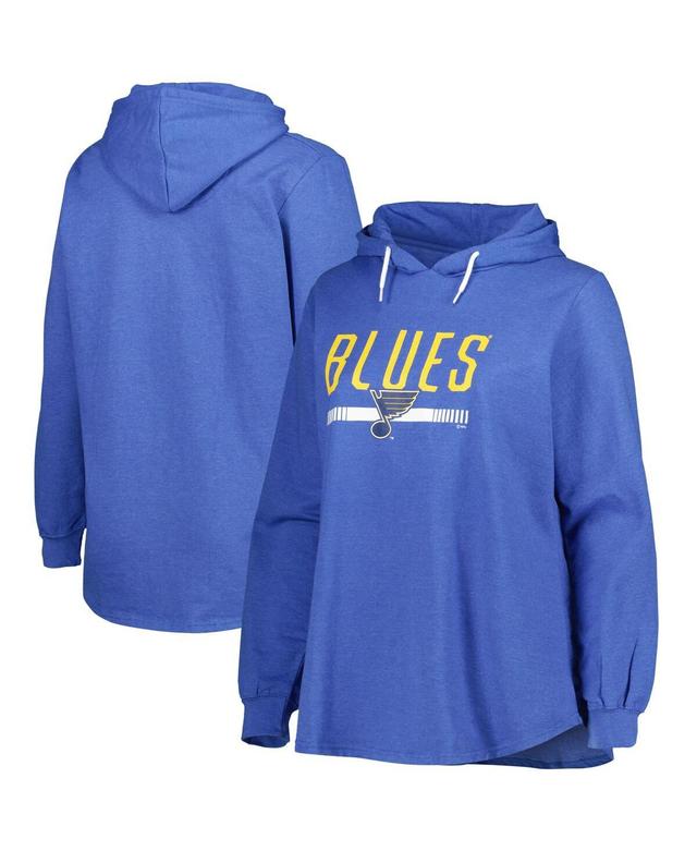 Womens Heather Royal St. Louis Blues Plus Size Fleece Pullover Hoodie Product Image