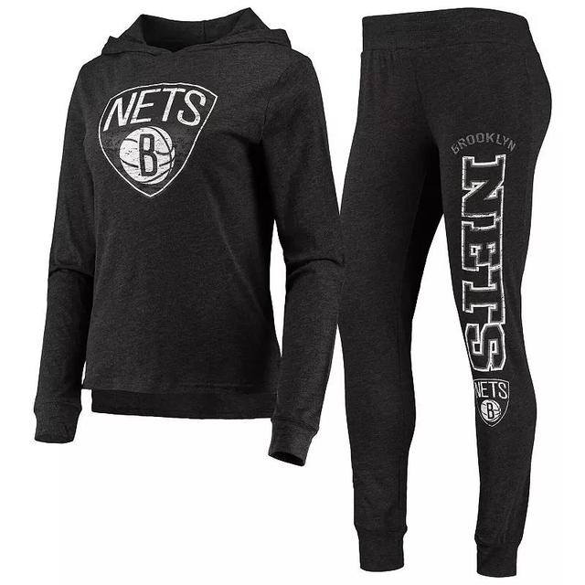 Womens Concepts Sport Black Brooklyn Nets Hoodie & Pants Sleep Set Product Image